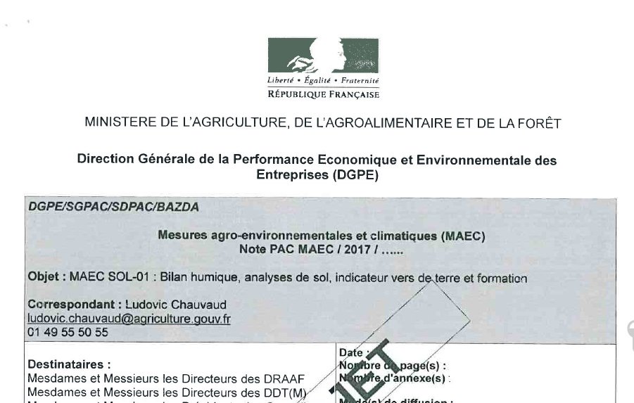 Projet de MAEC Sol et occasion manquée